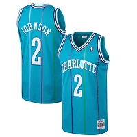 Charlotte Hornets Larry Johnson Mitchell & Ness 1993-94 Hardwood Classics Swingman Teal Jersey