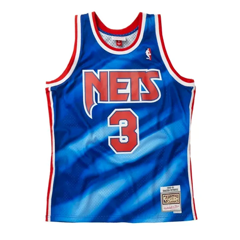 New Jersey Nets Drazen Petrovic Mitchell & Ness 1990-91 Hardwood Classics Blue Swingman