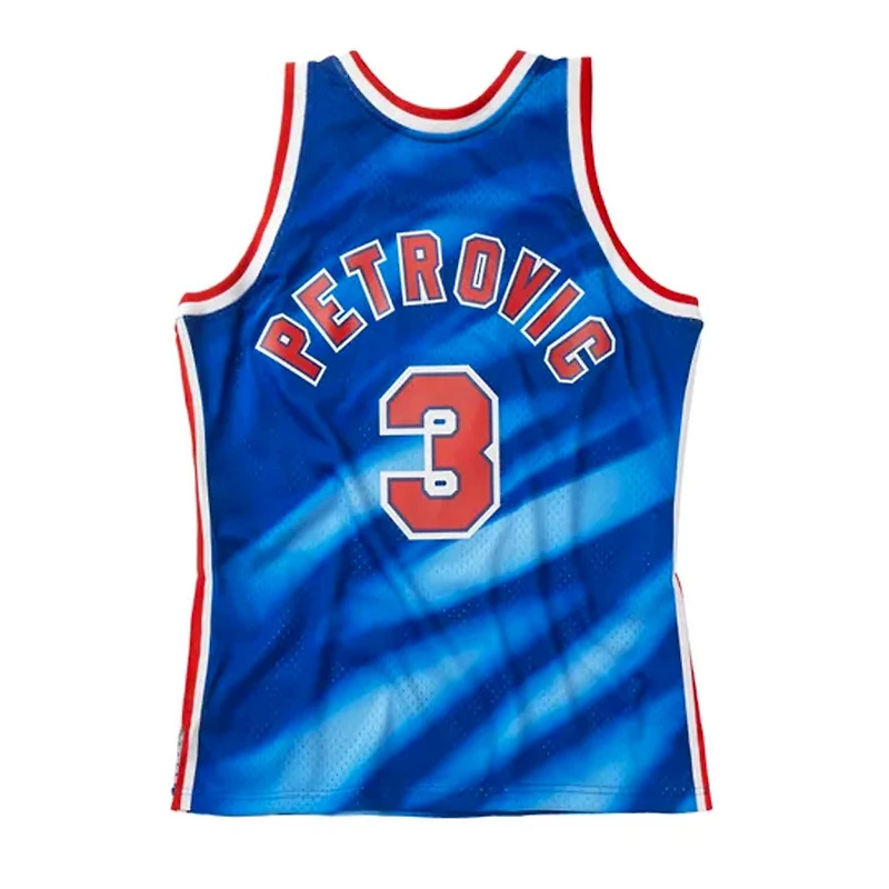 New Jersey Nets Drazen Petrovic Mitchell & Ness 1990-91 Hardwood Classics Blue Swingman