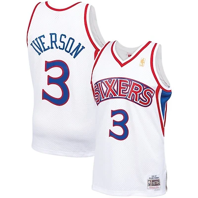 Philadelphia 76ers Allen Iverson Rookie Year Mitchell & Ness 1996-97 Hardwood Classics White Swingman Jersey