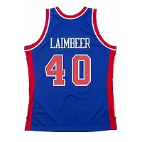 Detroit Pistons Bill Laimbeer Mitchell & Ness 1988-89 Hardwood Classics Blue Swingman Jersey