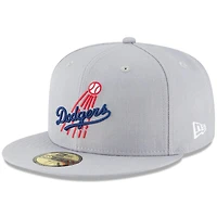 Los Angeles Dodgers Gray Cooperstown Collection New Era 59FIFTY Fitted Hat