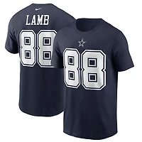 Dallas Cowboys CeeDee Lamb Navy Name & Number T-shirt