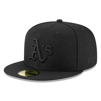 Oakland Athletics Black on Basic New Era 59FIFTY Fitted Hat