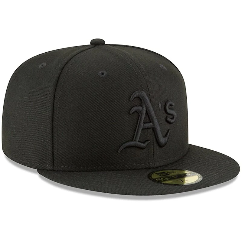 Oakland Athletics Black on Basic New Era 59FIFTY Fitted Hat