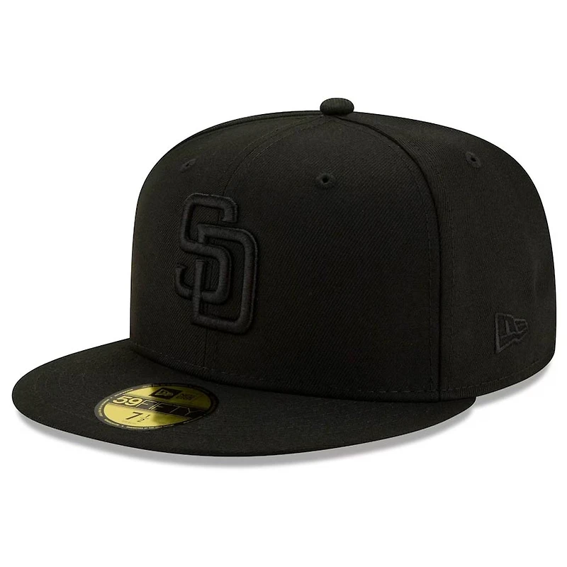 San Diego Padres Black on Basic New Era 59FIFTY Fitted Hat