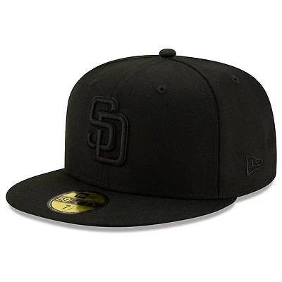 San Diego Padres Black on Basic New Era 59FIFTY Fitted Hat