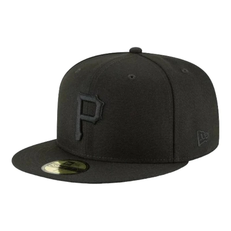 Pittsburgh Pirates Black on Basic New Era 59FIFTY Fitted Hat