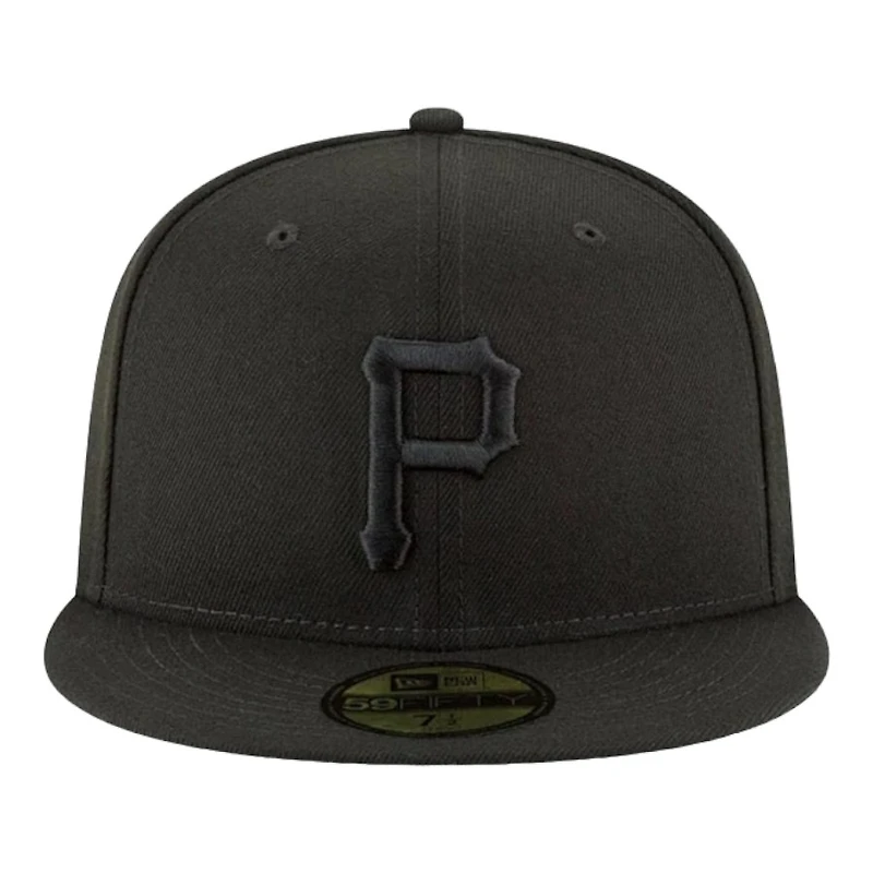 Pittsburgh Pirates Black on Basic New Era 59FIFTY Fitted Hat