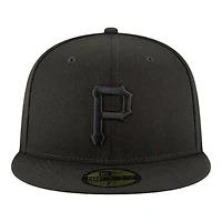Pittsburgh Pirates Black on Basic New Era 59FIFTY Fitted Hat