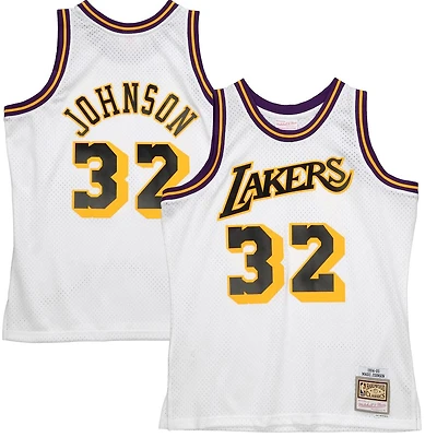 Los Angeles Lakers Magic Johnson Mitchell & Ness 1984-85 Hardwood Classics Reload Swingman White Jersey