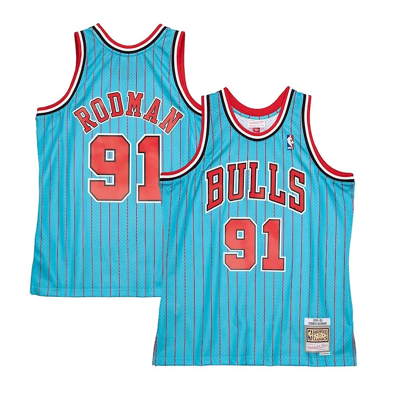 Chicago Bulls Dennis Rodman Mitchell & Ness 1995-96 Hardwood Classics Reload Swingman Blue Jersey