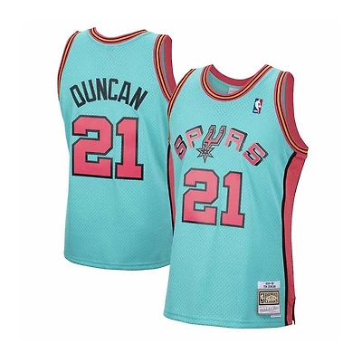San Antonio Spurs Tim Duncan Mitchell & Ness 1998-99 Hardwood Classics Reload Swingman Teal Jersey