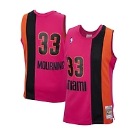 Miami Heat Alonzo Mourning Mitchell & Ness 2005-06 Hardwood Classics Reload Swingman Pink Jersey