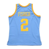 Los Angeles Lakers Alternate MPLS Derek Fisher Mitchell & Ness 2001-02 Hardwood Classics Light Blue Swingman Jersey