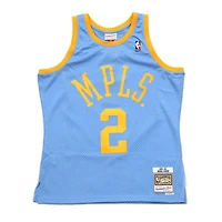 Los Angeles Lakers Alternate MPLS Derek Fisher Mitchell & Ness 2001-02 Hardwood Classics Light Blue Swingman Jersey
