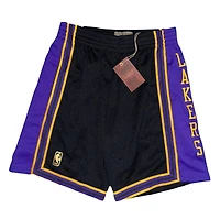 Los Angeles Lakers Black Hardwood Classic Mitchell & Ness Reload Swingman Shorts