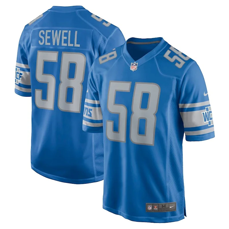 Detroit Lions Penei Sewell Nike Blue Game Jersey
