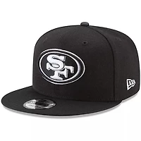 San Francisco 49ers White on Black New Era 9FIFTY Adjustable Snapback Hat
