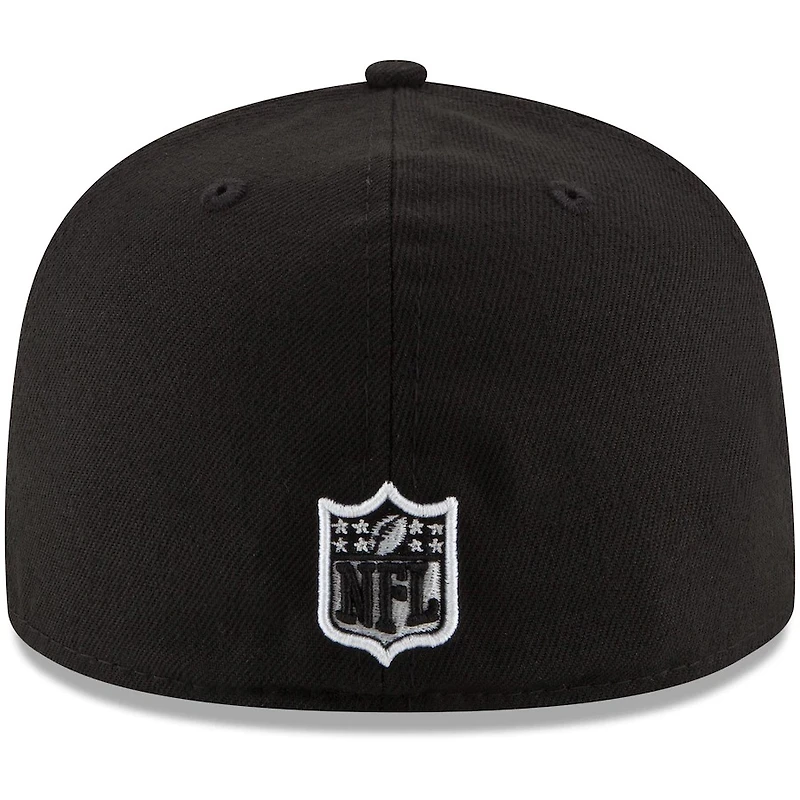 San Francisco 49ers White on Black Basic New Era 59FIFTY Fitted Hat