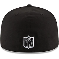 San Francisco 49ers White on Black Basic New Era 59FIFTY Fitted Hat