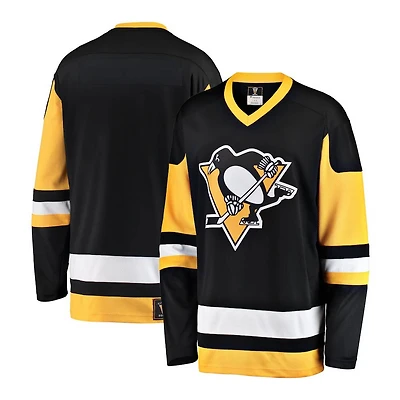 Pittsburgh Penguins Fanatics Branded Black Premier Breakaway Heritage Blank Jersey