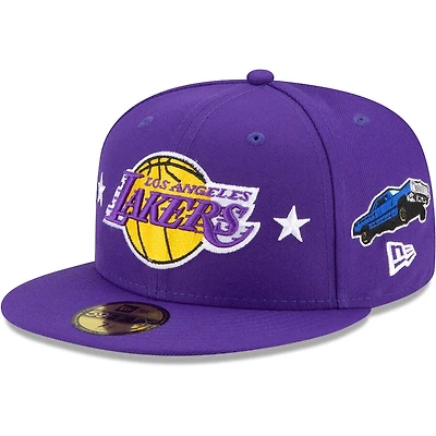 Los Angeles Lakers Purple City Transit Gray UV New Era NBA 59FIFTY Fitted Hat