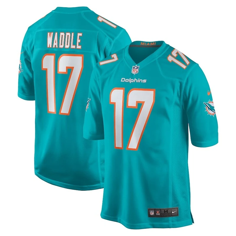 Miami Dolphins Jaylen Waddle Nike Aqua Game Jersey