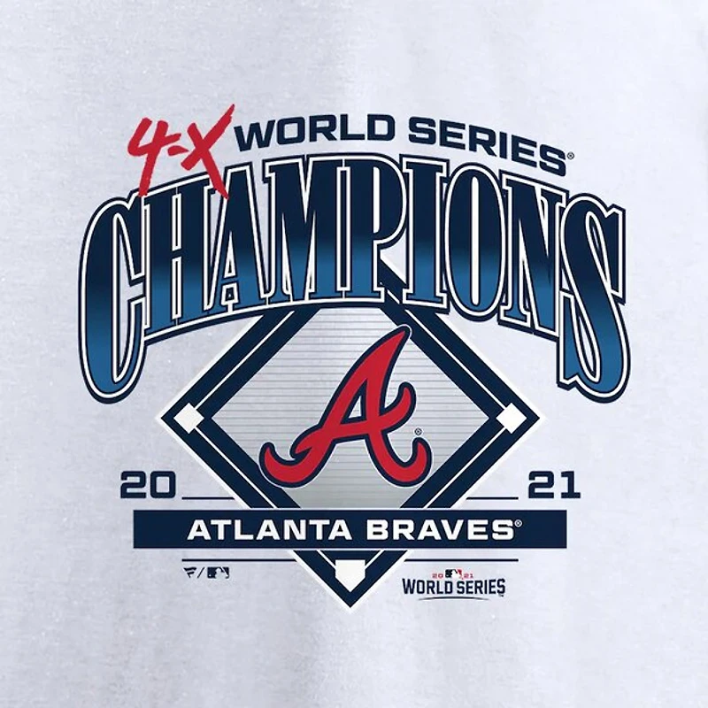 Atlanta Braves 4-Time World Series Champions Trophy White Mens Shirt
