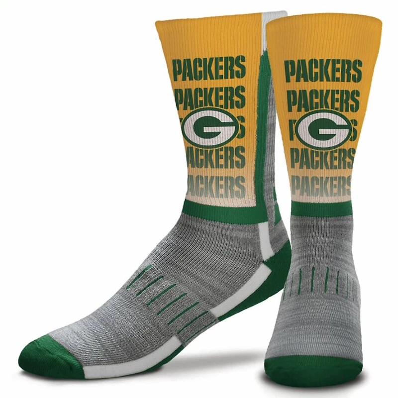 Green Bay Packers For Bare Feet Mascot Madness Crew Socks