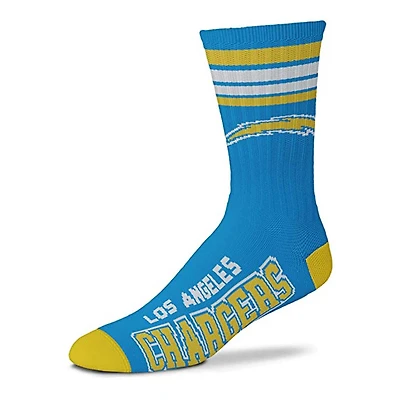 Los Angeles Chargers NFL 4 Stripe Deuce Crew Socks