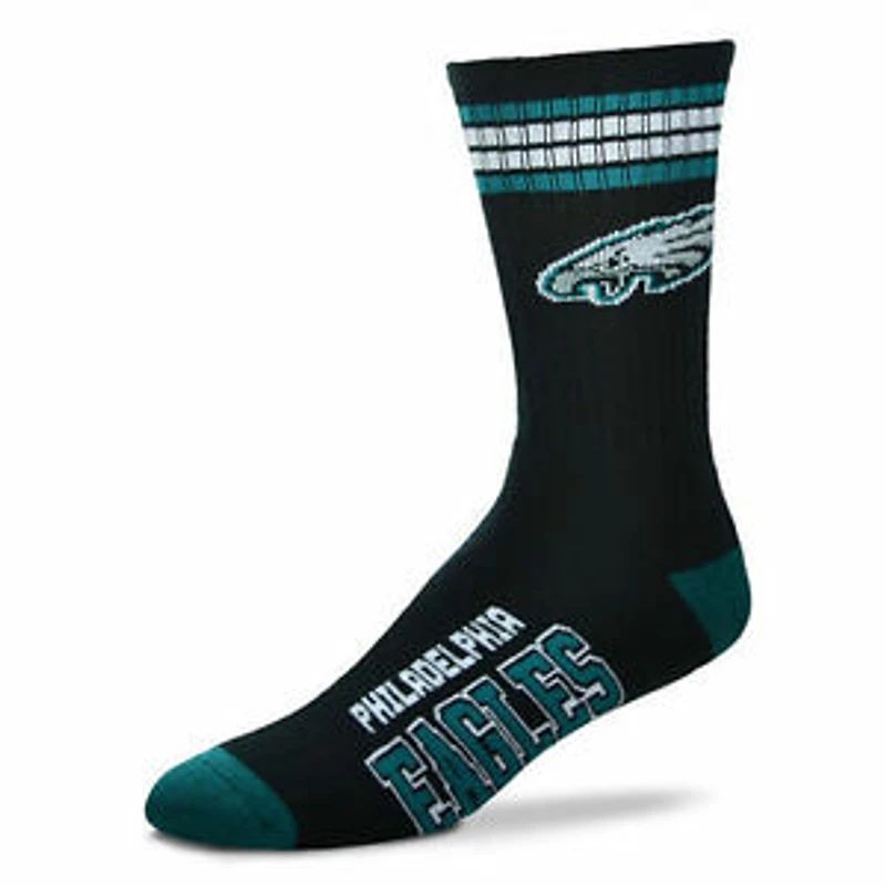 Philadelphia Eagles NFL 4 Stripe Deuce Crew Socks