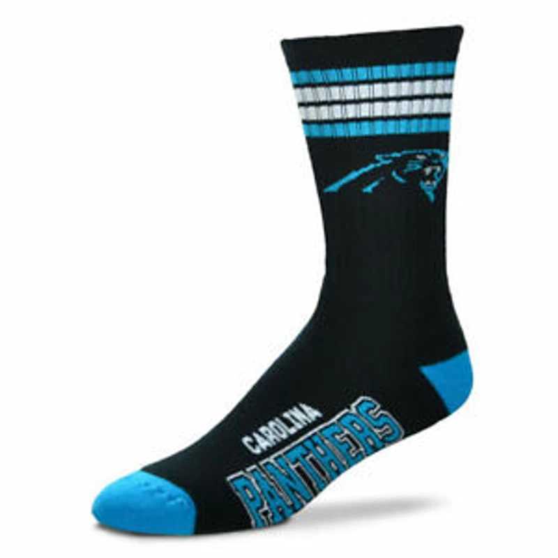 Carolina Panthers NFL 4 Stripe Deuce Crew Socks
