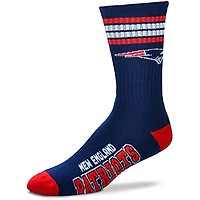 New England Patriots NFL 4 Stripe Deuce Crew Socks