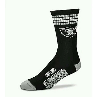 Las Vegas Raiders NFL 4 Stripe Deuce Crew Socks