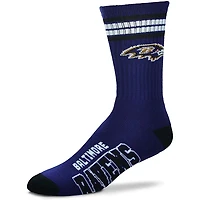 Baltimore Ravens NFL 4 Stripe Deuce Crew Socks