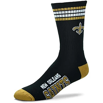 New Orleans Saints NFL 4 Stripe Deuce Crew Socks