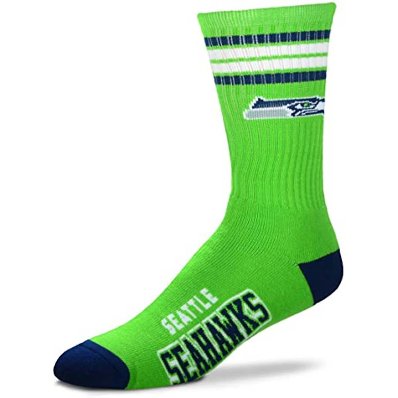 Seattle Seahawks NFL 4 Stripe Deuce Crew Socks