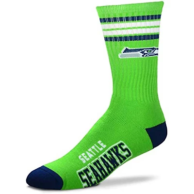 Seattle Seahawks NFL 4 Stripe Deuce Crew Socks
