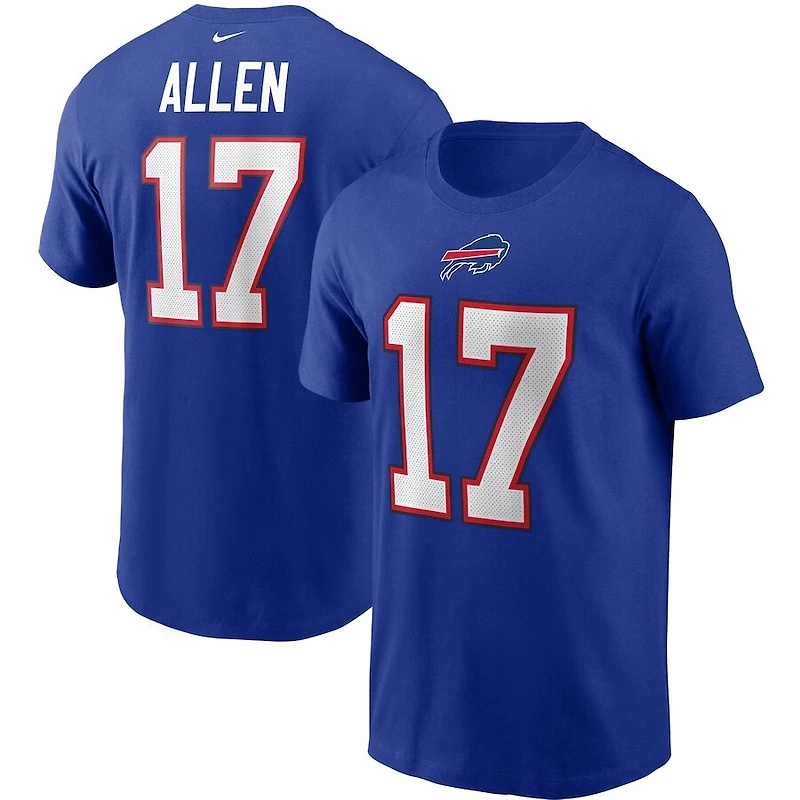 Buffalo Bills Josh Allen Nike Mens Royal Blue Name & Number Shirt