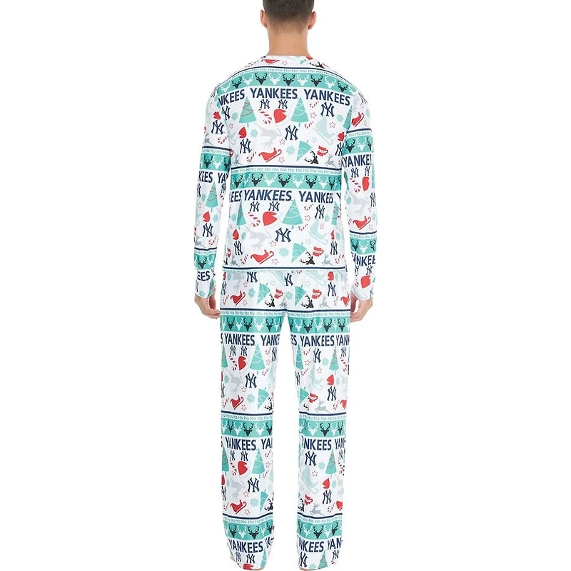New York Yankees Concepts Sport Mens Holiday Advent Pant and Long Sleeve T-Shirt Sleep Set