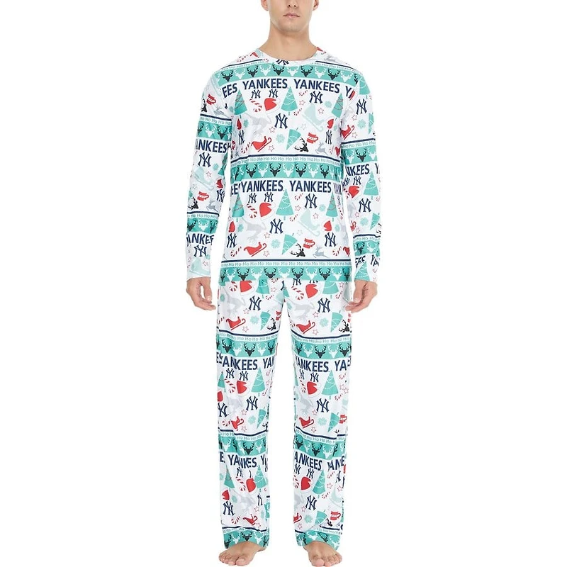 New York Yankees Concepts Sport Mens Holiday Advent Pant and Long Sleeve T-Shirt Sleep Set