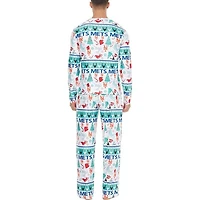 New York Mets Concepts Sport Mens Holiday Advent Pant and Long Sleeve T-Shirt Sleep Set