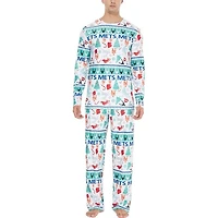 New York Mets Concepts Sport Mens Holiday Advent Pant and Long Sleeve T-Shirt Sleep Set