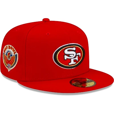 San Francisco 49ers Red 1996 Pro Bowl Side Patch Gray UV NFL 59FIFTY Fitted Hat