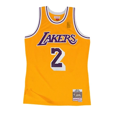 Los Angeles Lakers Derek Fisher Mitchell & Ness 1996-97 Hardwood Classics Swingman Gold Jersey