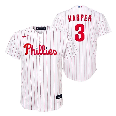 Youth Philadelphia Phillies Bryce Harper Nike White Red Pinstripes Player Jersey