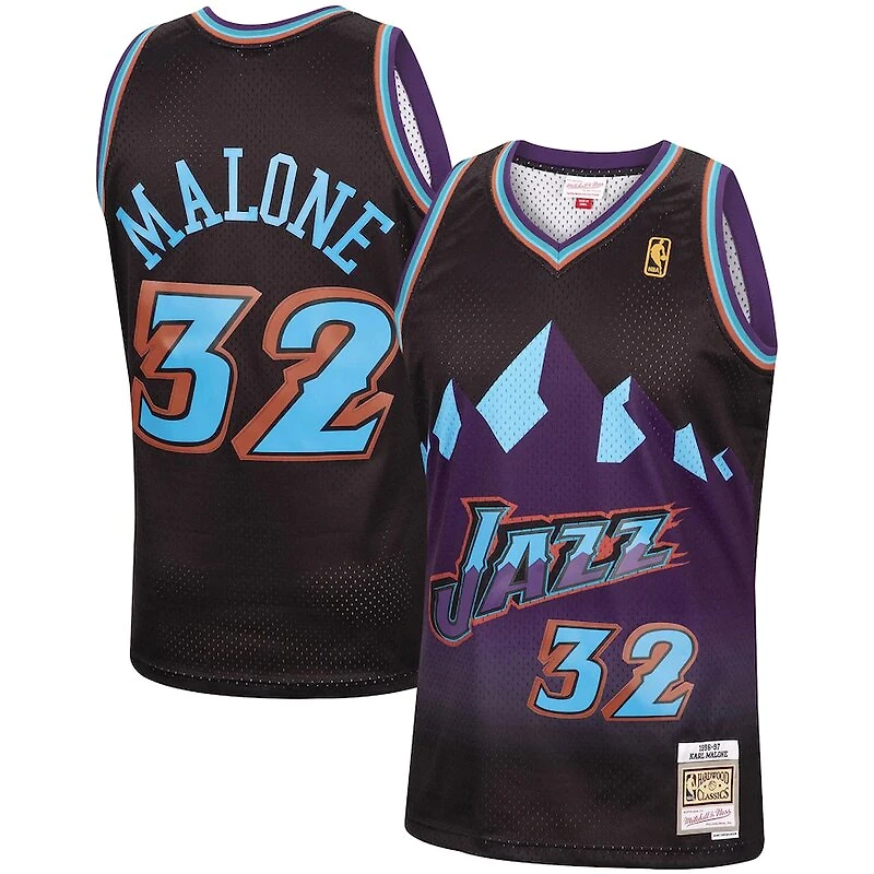 Utah Jazz Karl Malone Mitchell & Ness 1996-97 Hardwood Classics Reload Swingman Jersey