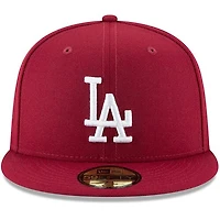 Los Angeles Dodgers Cardinal Red Basic 59FIFTY Fitted Hat