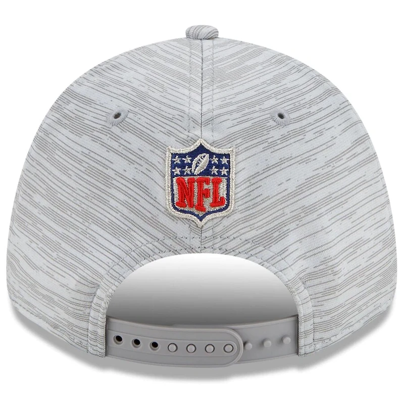 Los Angeles Rams New Era White Heathered Gray 2021 NFC Champions Locker Room 9FORTY Snapback Adjustable Hat